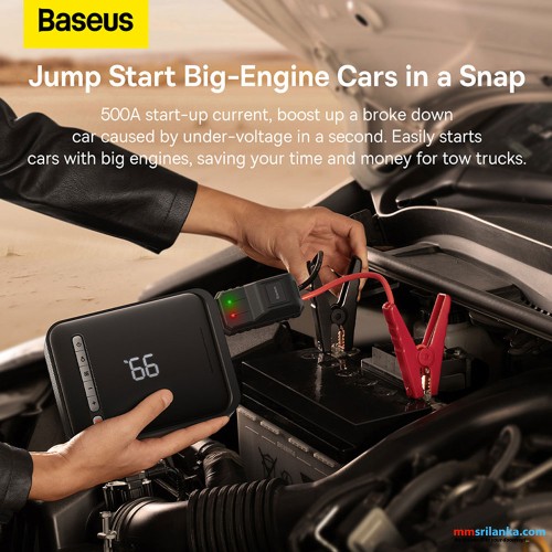 Baseus Jump Starter & Inflator Pump Super Energy 2-in-1 (8000MAH , Peak Current 1000Amp Black 